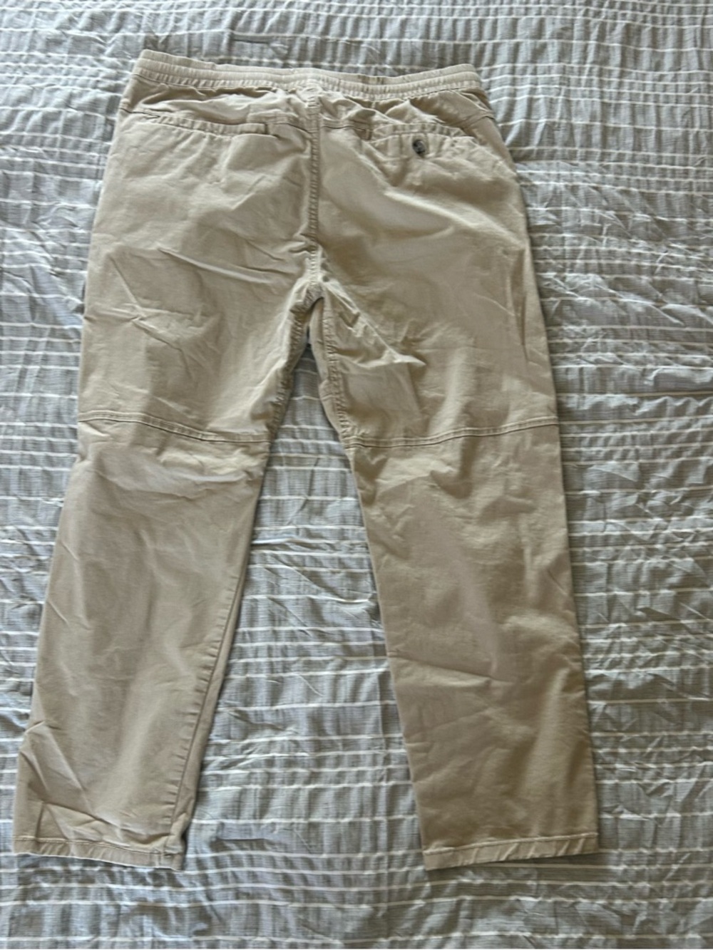 Men's Casual Drawstring Chino Pants in Beige - Picture 5 of 6
